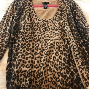 Leopard print cami / cardigan set